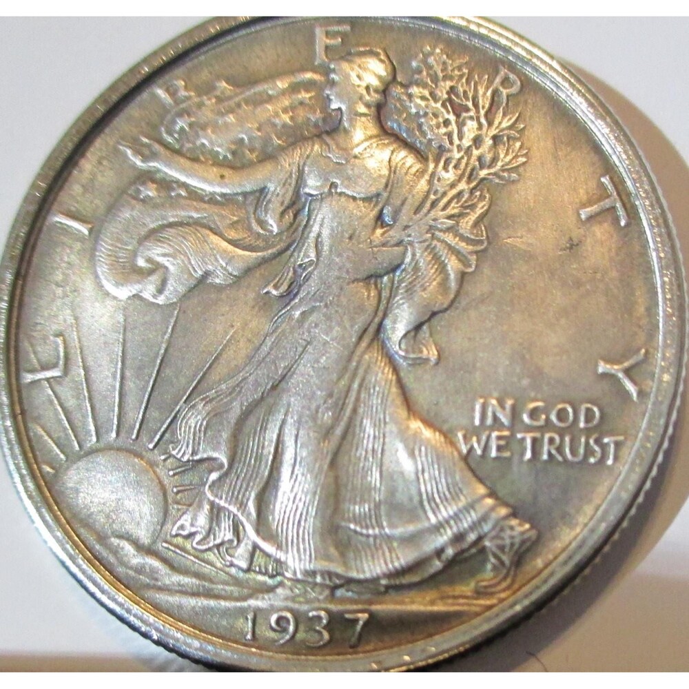 24"sterling silver necklace with coin bezel Walking Liberty Half Dollar - Picture 2 of 5